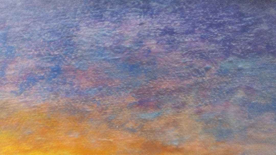 油絵(自作)：ハワイの夕陽　自分が欲しい油絵を描いてます。世界で１枚の油絵です。