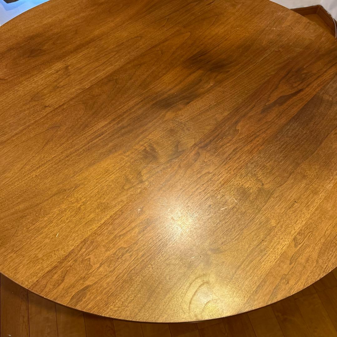 柏木工　円形木製テーブル ブラウン