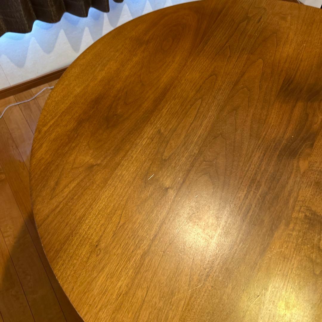 柏木工　円形木製テーブル ブラウン