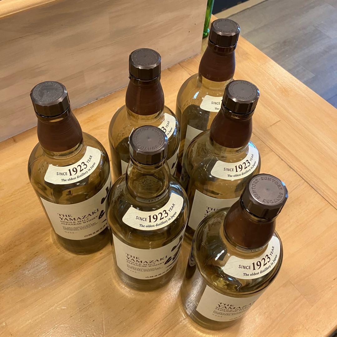 山崎空き瓶】山崎ウイスキー空き瓶6本セット ディスプレイボトル 未