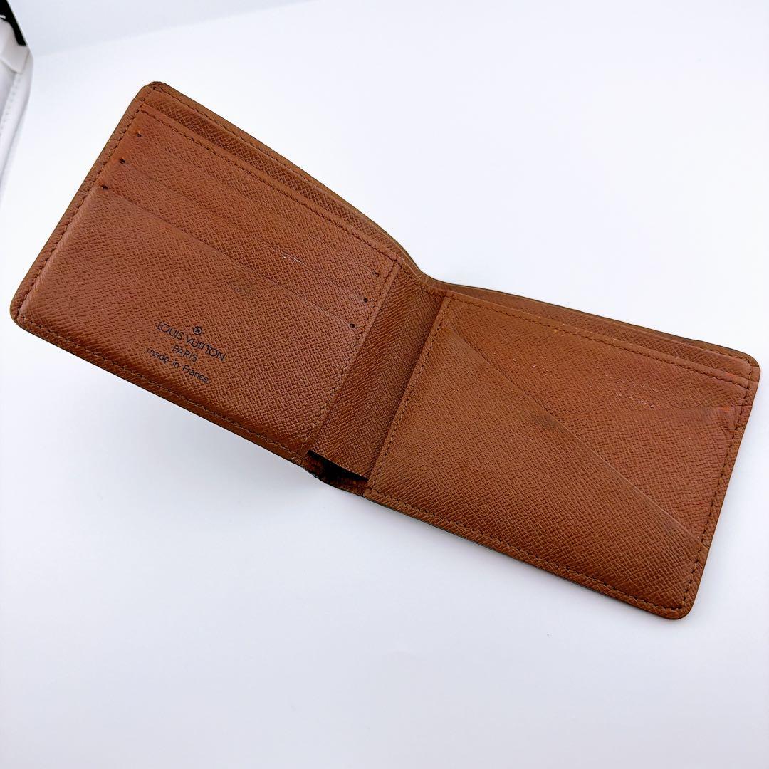 【美品】ルイヴィトン モノグラム　ミュルティプル　二つ折り財布　ブラウン