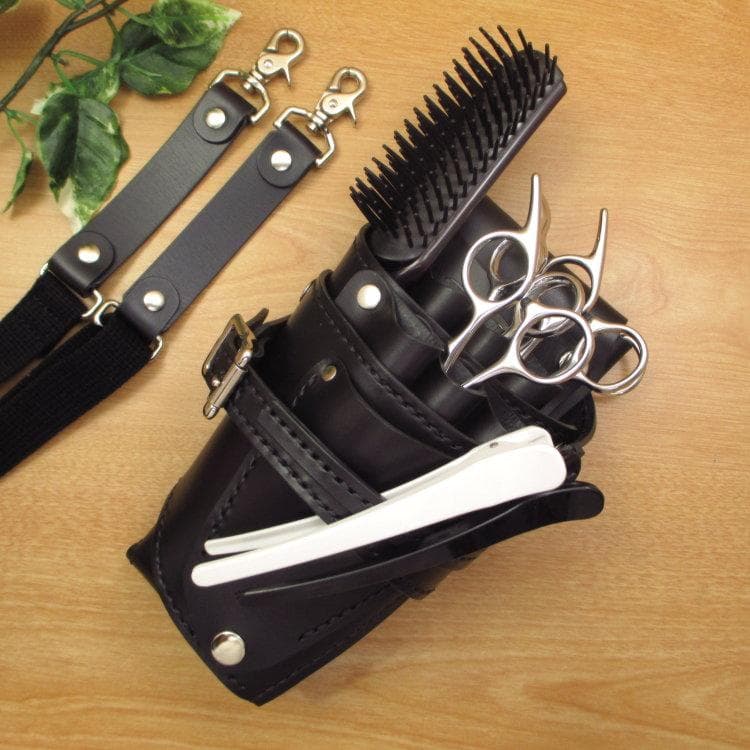 オールブラック　６丁差し　本革シザーケース　SCA-150/CKA