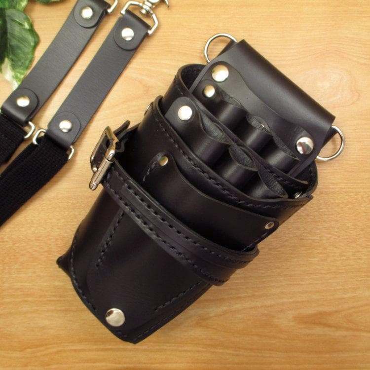 オールブラック　６丁差し　本革シザーケース　SCA-150/CKA