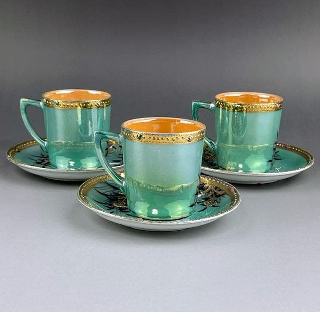 【希少】オールドニッポン ジュエル ティーセット ラスター彩 フライングスワン