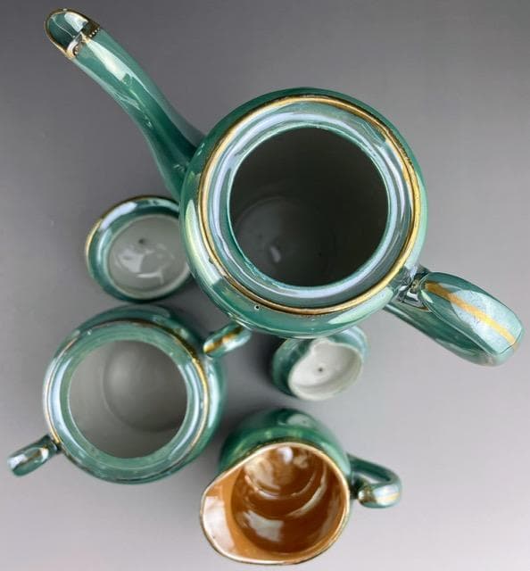 【希少】オールドニッポン ジュエル ティーセット ラスター彩 フライングスワン