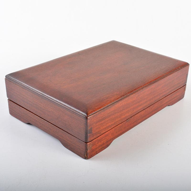 中国 書道具 花刻 端渓硯 唐木箱付 ショップ V R6981