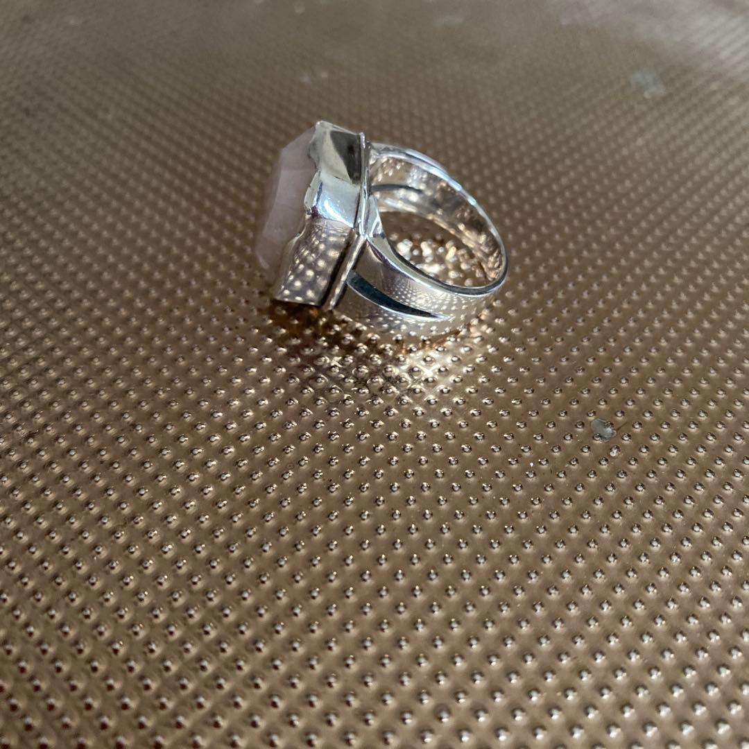 美品★SAD黒夢　清春ブランド★ローズクオーツsilver925リング18号