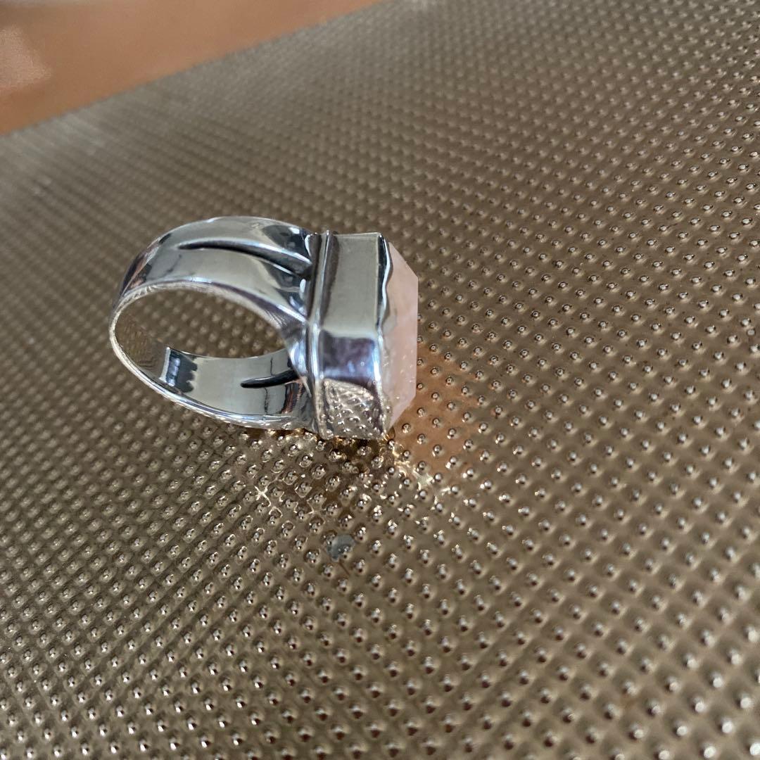 美品★SAD黒夢　清春ブランド★ローズクオーツsilver925リング18号