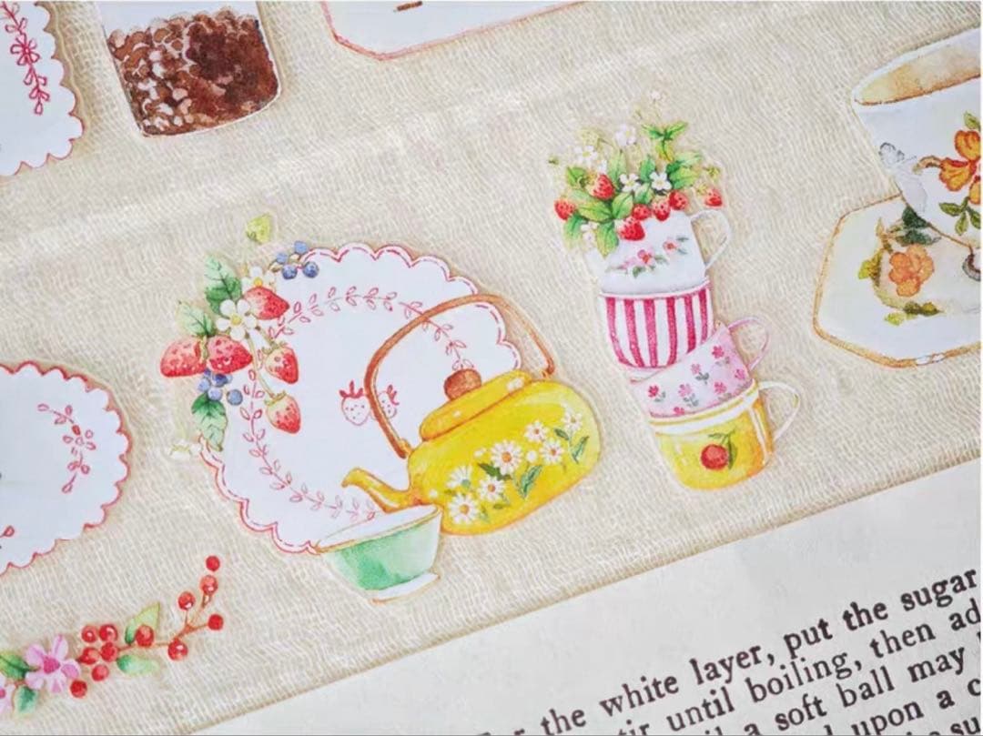 醒醒文创《春櫻茶歇》海外マスキングテープ　マステ 【2438】