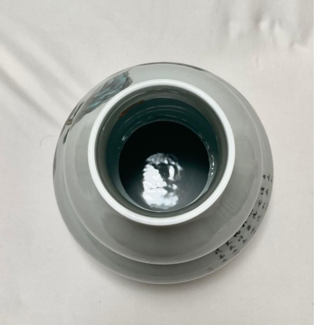 景徳鎮花瓶 中国美術 陶磁器 瓢箪型花瓶 美品 レトロ 美術品