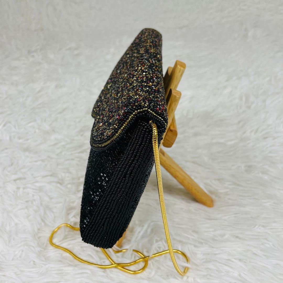 極美品✨皇室御用達✨Lumyはしもと✨ビーズバッグ✨パーティーバッグ✨黒