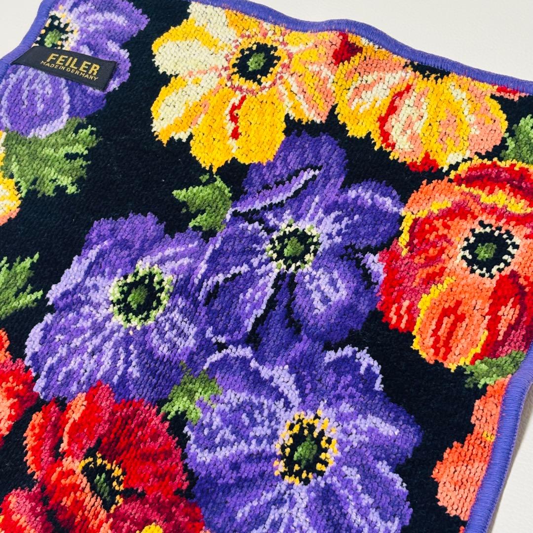 新品未使用ꫂ ၴႅၴ‪*. FEILER フェイラー ハイジ 花柄 タオルハンカチ