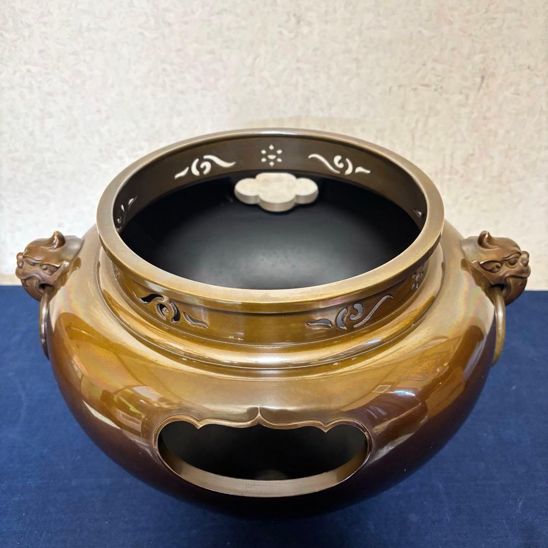 人間国宝敬典造 風炉 電熱器 唐銅鬼面風炉 南鐐撮 野々田製 敷板 底瓦