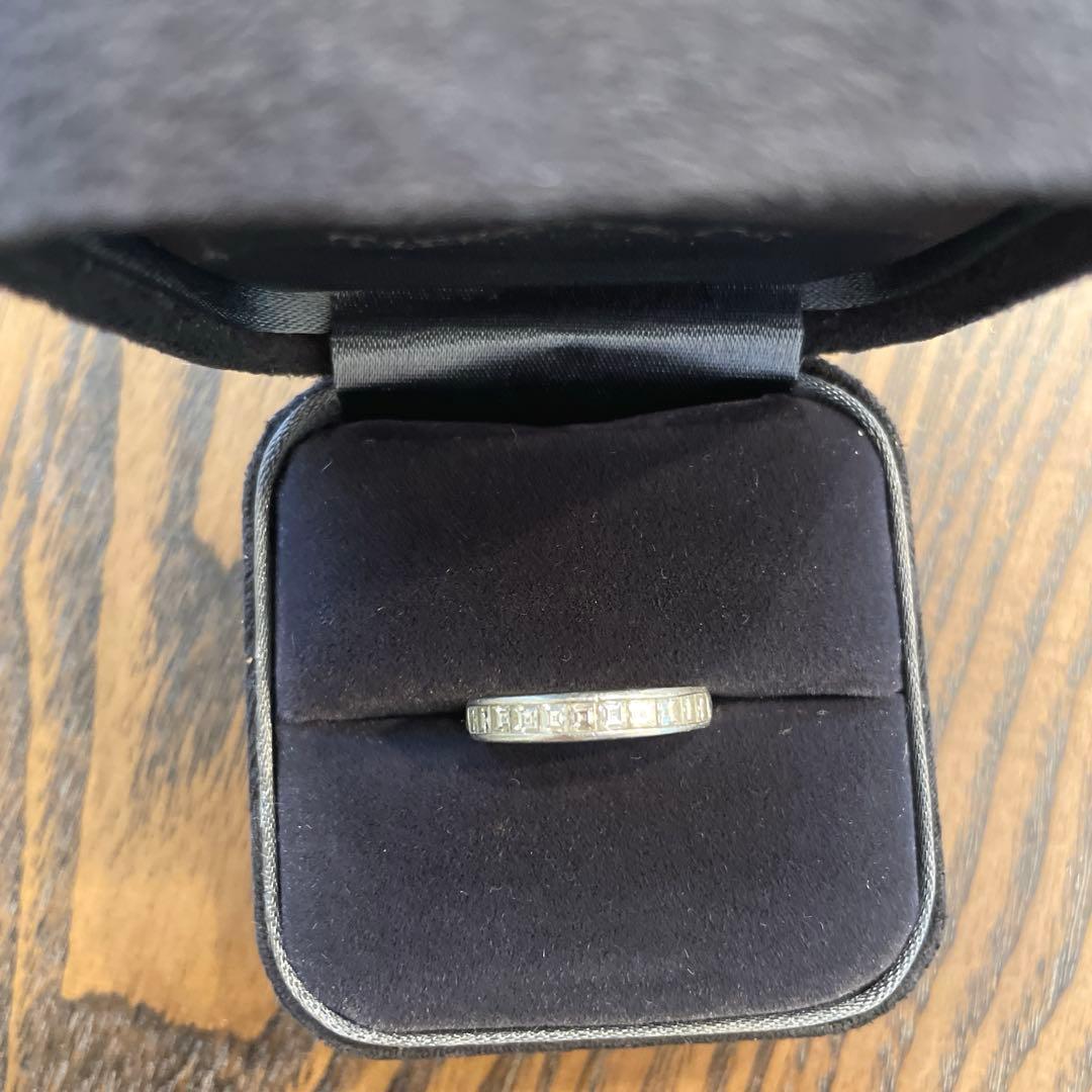 ティファニー Pt950 プリンセスカット ハーフエタニティダイアモンドリング