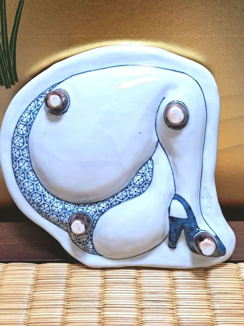 珍品　陶芸　作家物　松浦コータロー　コータロー　初期作品　色絵　美尻文　絵付師