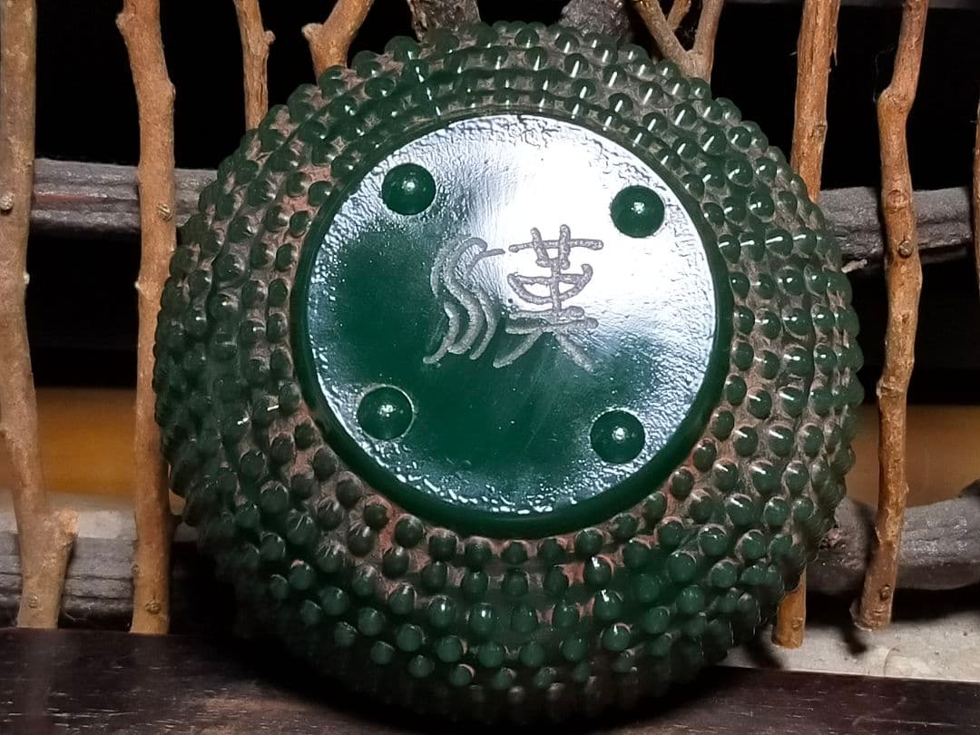 ♥翡翠風 ガラス 茶碗 桐箱付き 古玩 骨董品 中国 - メルカリ