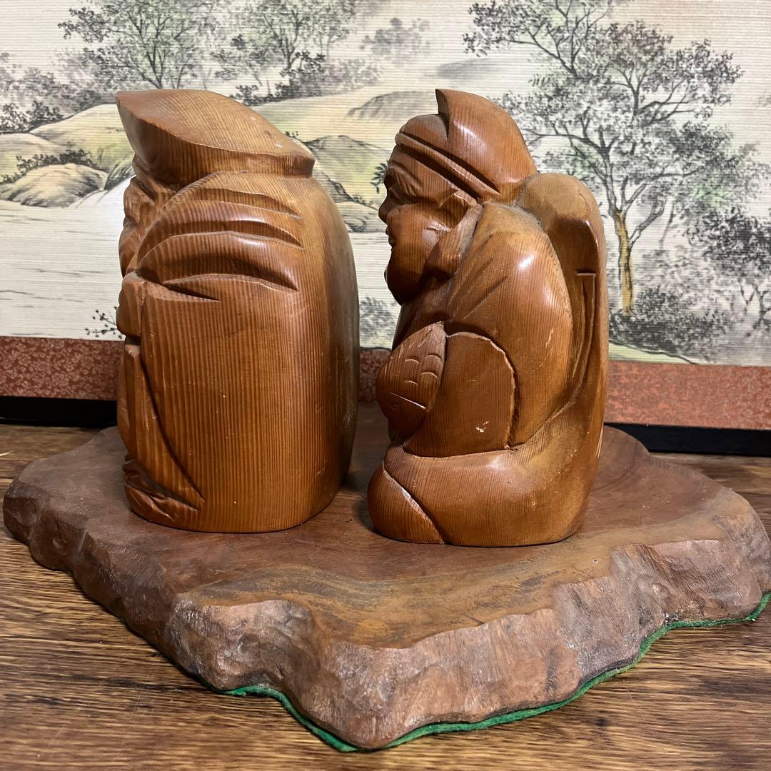 七福神 木彫り2体セット - メルカリ