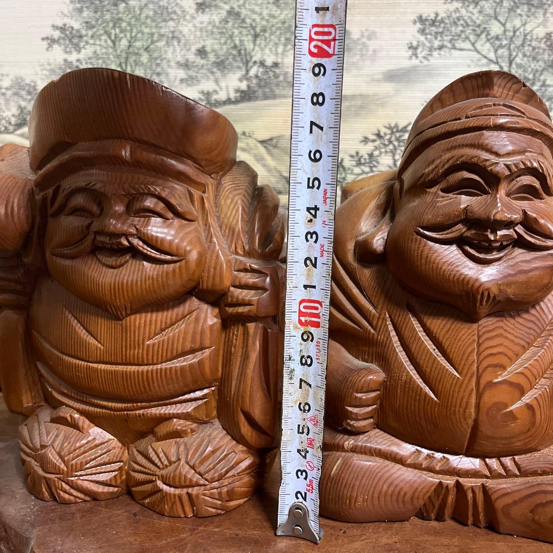 七福神 木彫り2体セット - メルカリ