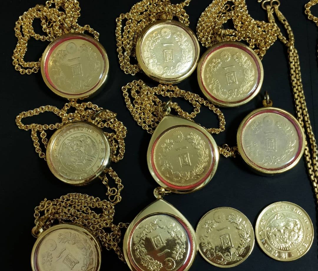 ゆ*読様 金色チェーンと金色古銭セット