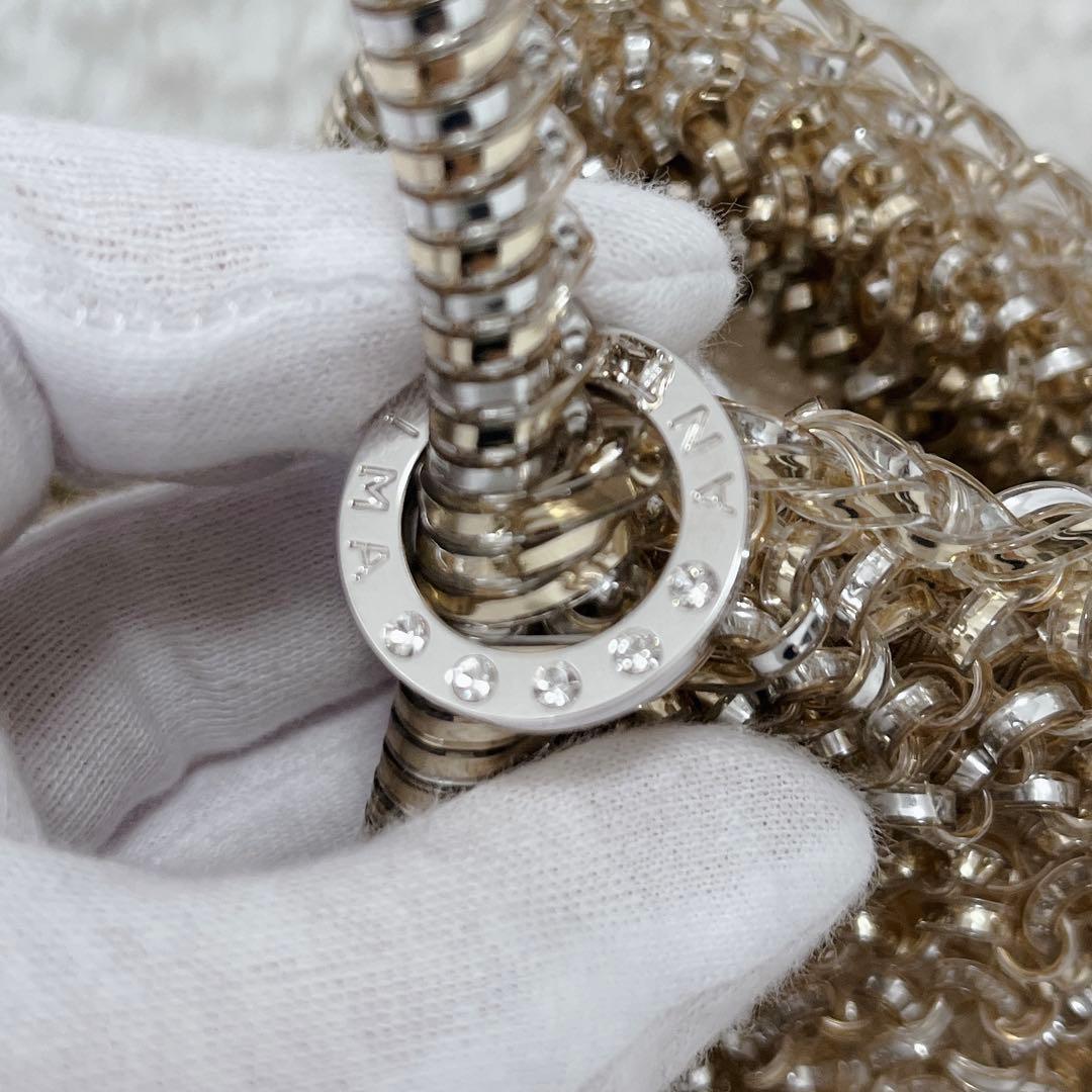 【美品】アンテプリマ ラフィアアマーノ ワイヤーバッグ リボン バイカラー