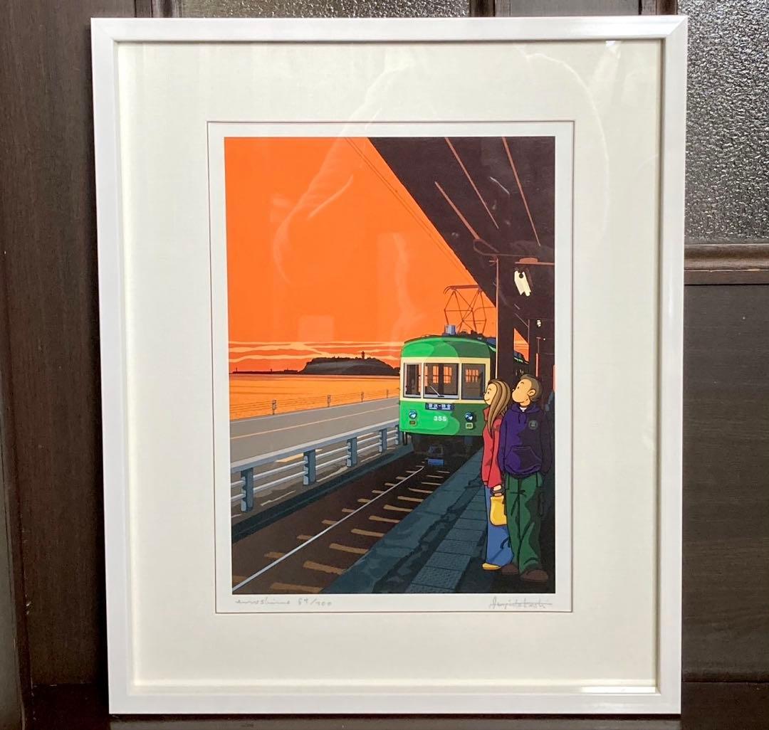 ジュジュタケシ　Juju Takeshi 額装　イラスト「enoshima」