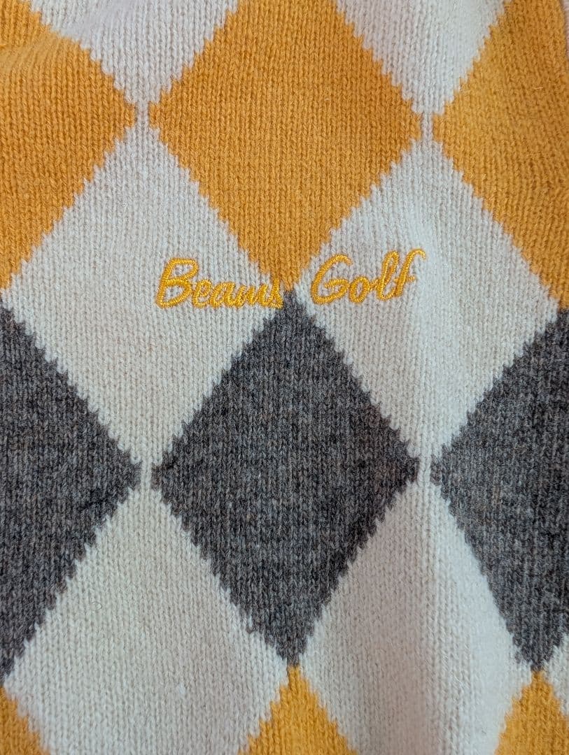 ビームスゴルフ アーガイル М 一度着用の美品ウール100%