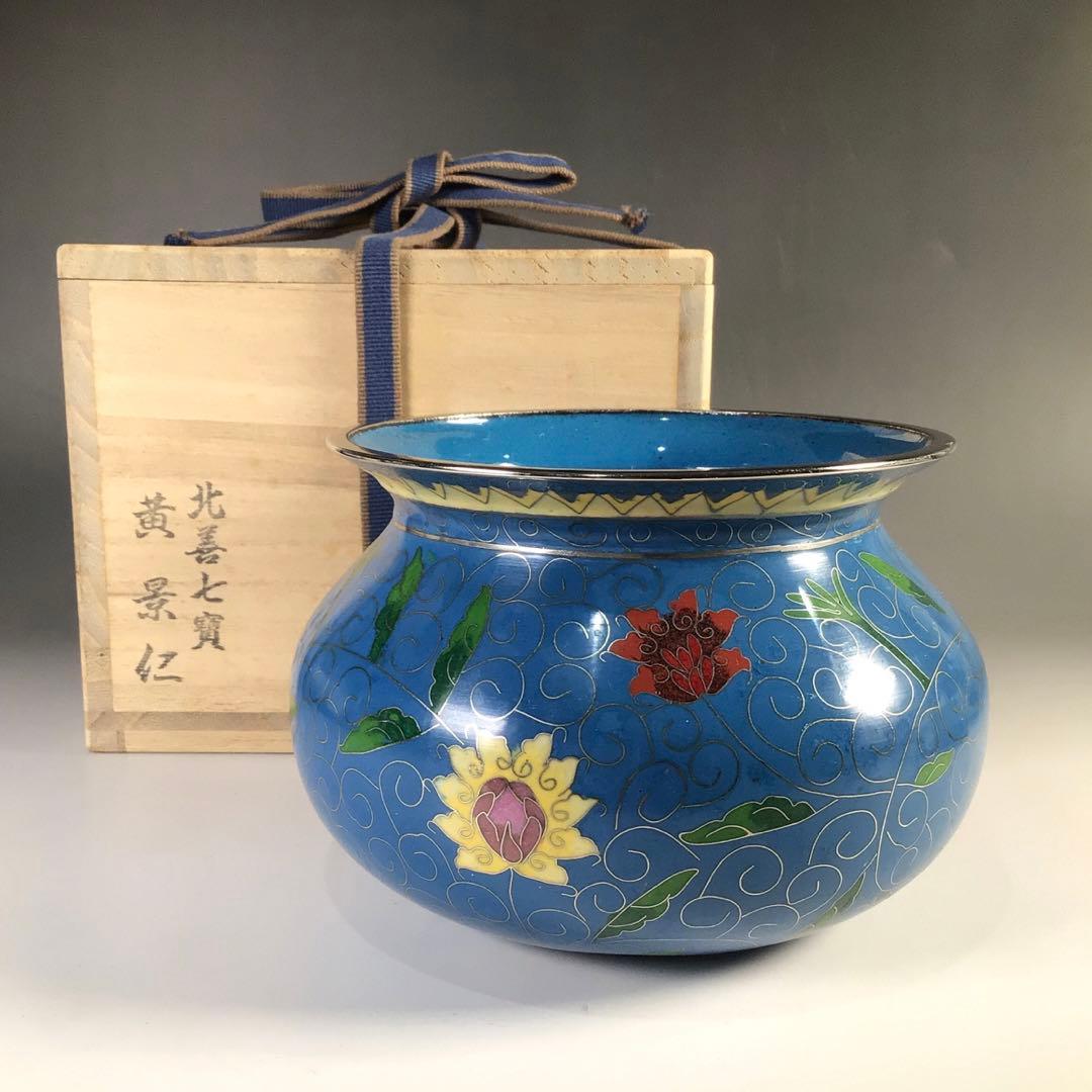 2212骨董江戸後期から明治初期 色絵寸胴陶器