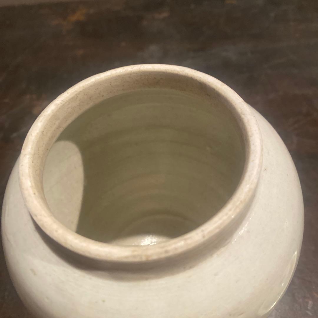 古伊万里白磁蓋付壺11cm16cm