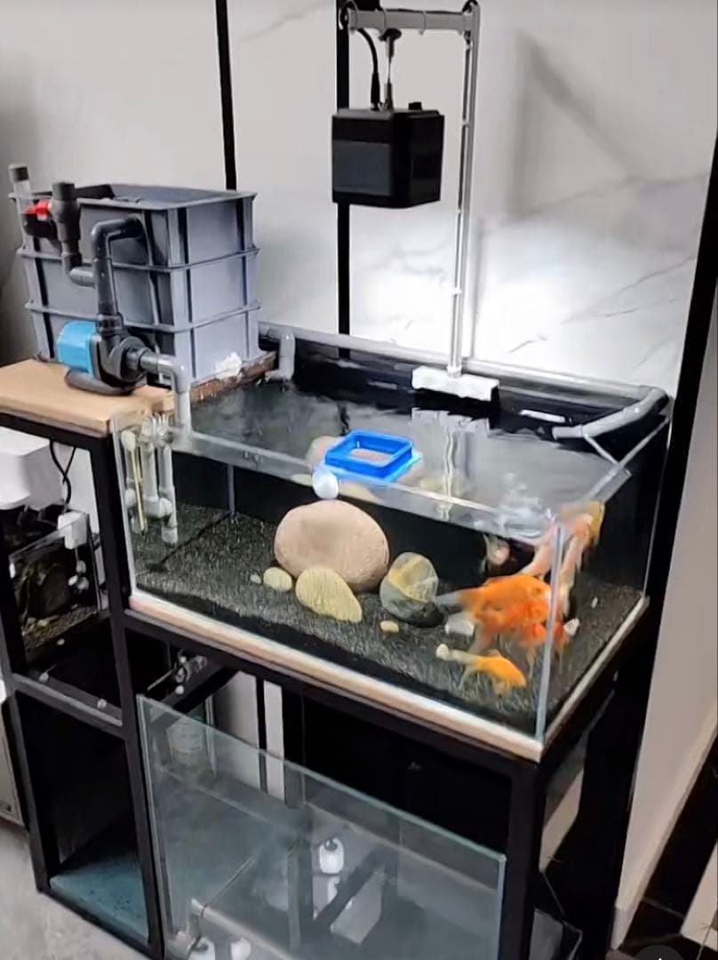 大きめサイズ 45wフルセット水槽池用フィルター、万能濾過器、濾過装置