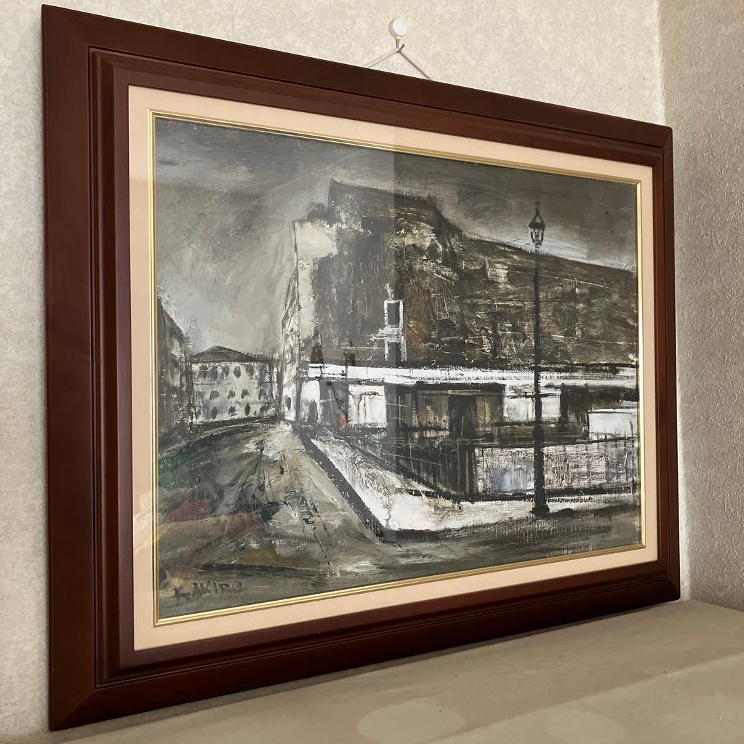 油絵 「街角」小松明