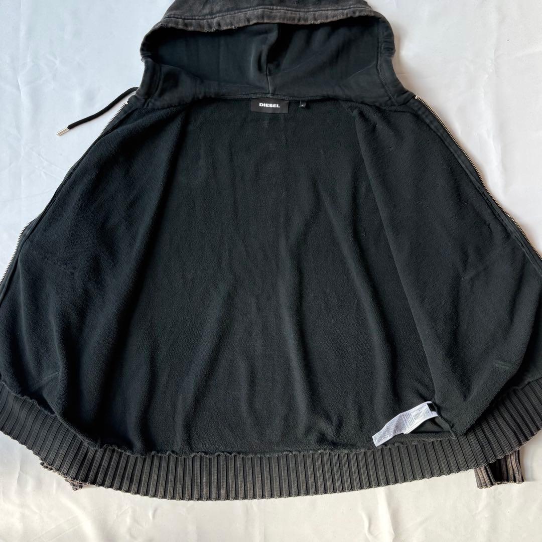 DIESEL Destroy Zip up Hoodie ダメージ パーカー L