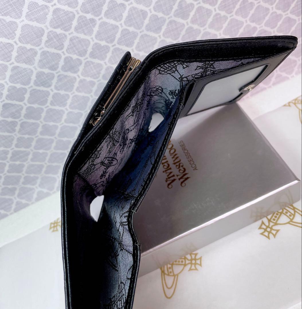 新作✩内柄も素敵】Vivienne Westwood 三折財布 黒マット - メルカリ