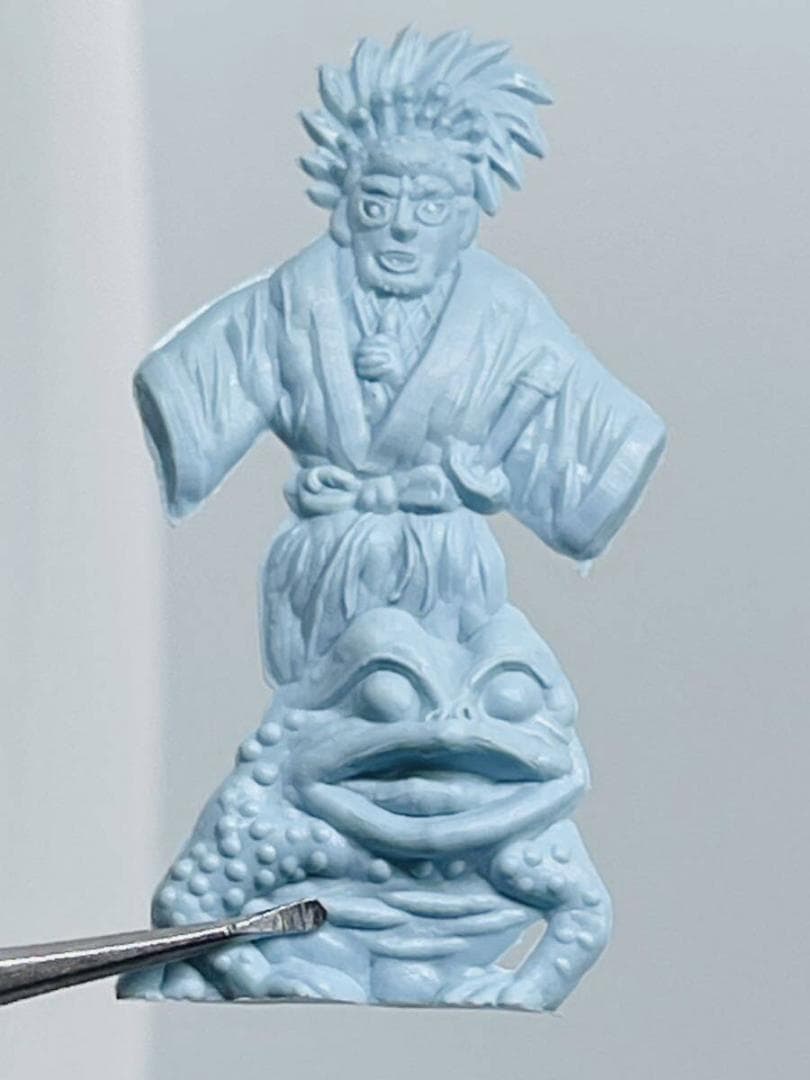 昭和レトロ 妖怪 ガマ仙人 蝦蟇忍者（水色） ポリ人形 当時物 パチ 昭和レトロ 妖怪 ガマ仙人 蝦蟇忍者（水色） ポリ人形 当時物 パチ