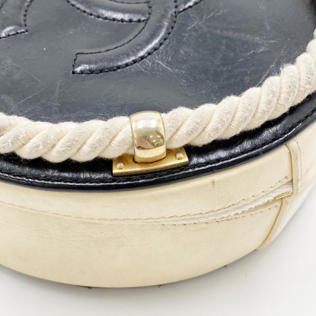 CHANEL シャネル カーフ ラウンド ロープ 2way ショルダーバッグ