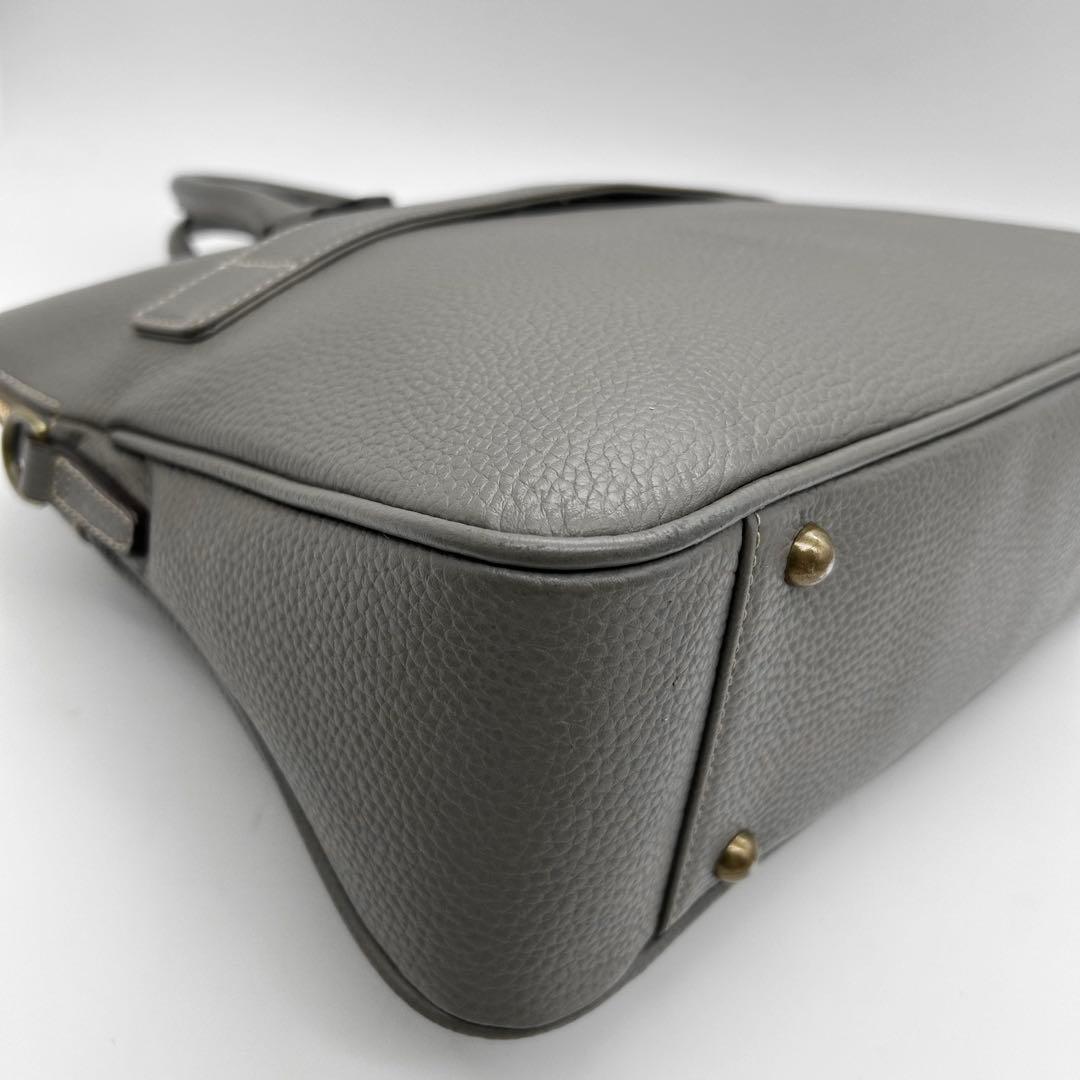 美品　トフアンドロードストーン　ビジネスバッグ　2way　グレー　レザー　A4◎