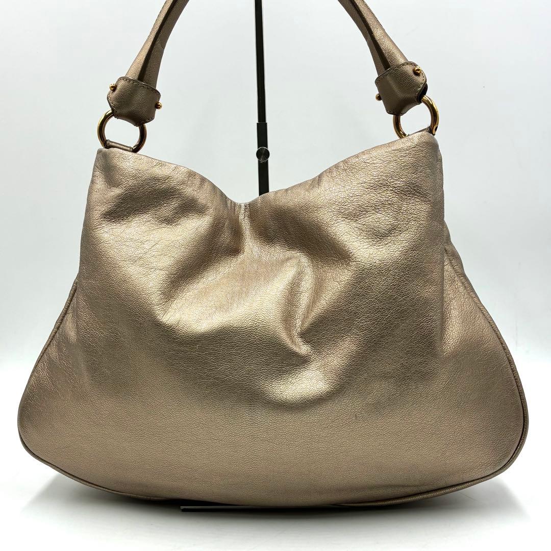 極美品 フェラガモ 2way ヴァラ ショルダーバッグ レザー ゴールド系