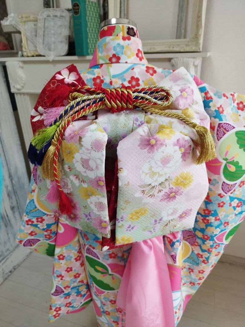 ブランドぷちぷり着物に友禅調の作り帯セット