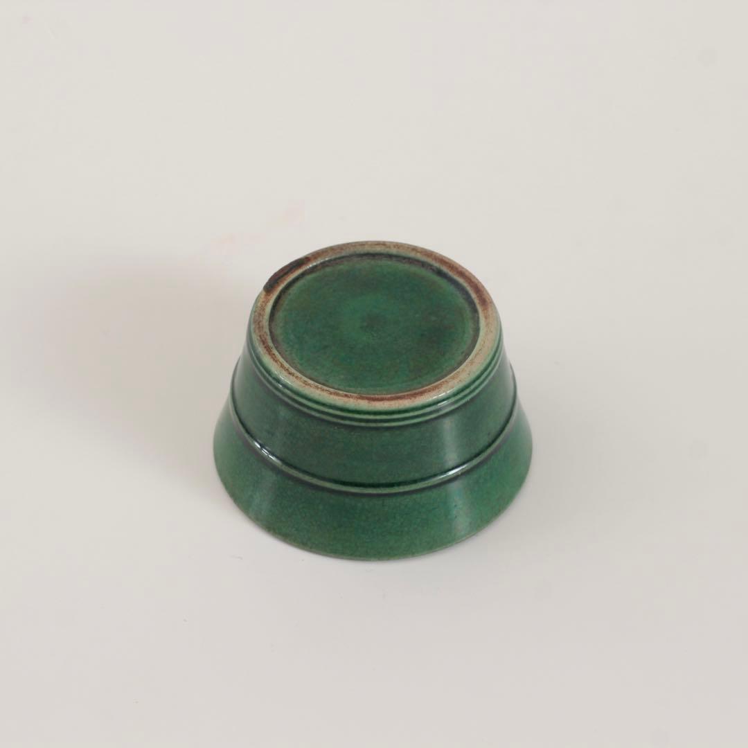 珉平焼 緑釉 半筒 盃 ぐい呑み 酒器 ちょこ 古美術 古道具