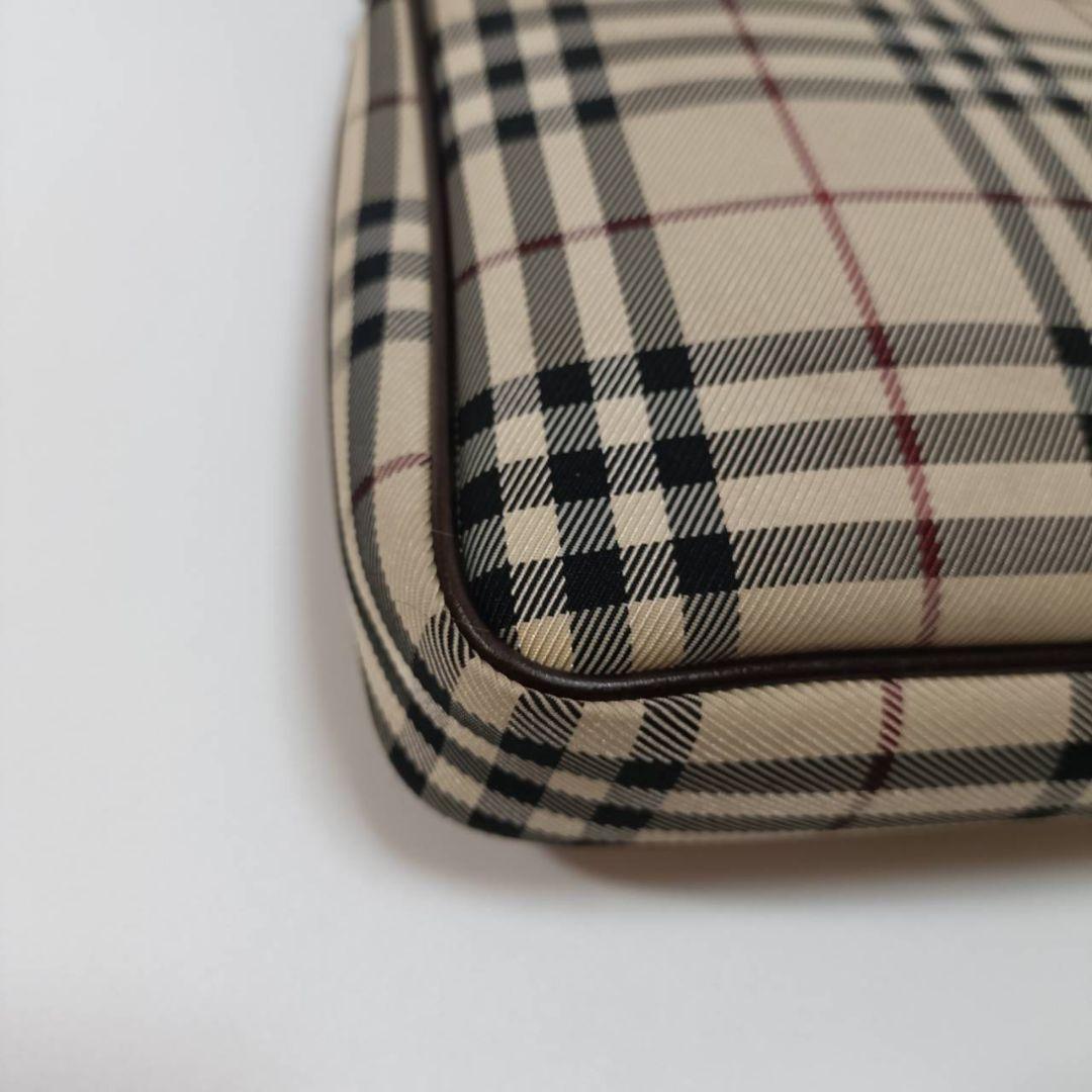 【美品】BURBERRY 人気 ノバチェック ショルダーバッグ キャンバスレザー