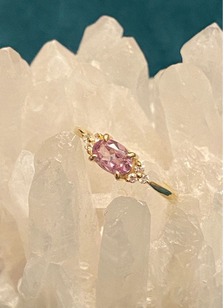 美品⭐︎BIZOUX ビズー K18YG シャンパンガーネット フラヴィリング