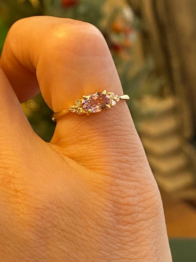 美品⭐︎BIZOUX ビズー K18YG シャンパンガーネット フラヴィリング