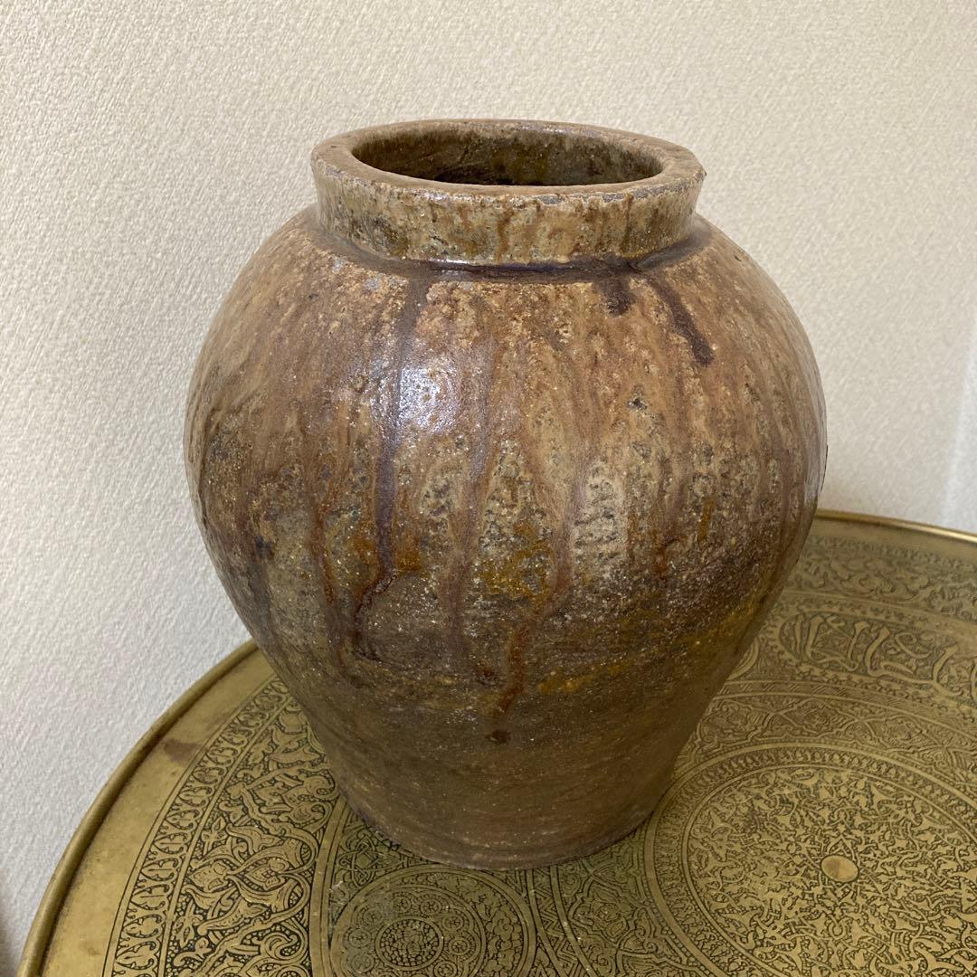 古壺　花瓶　飾り壺　大型〈検 常滑　信楽　三筋壺　自然釉　古越前　古丹波　種壺