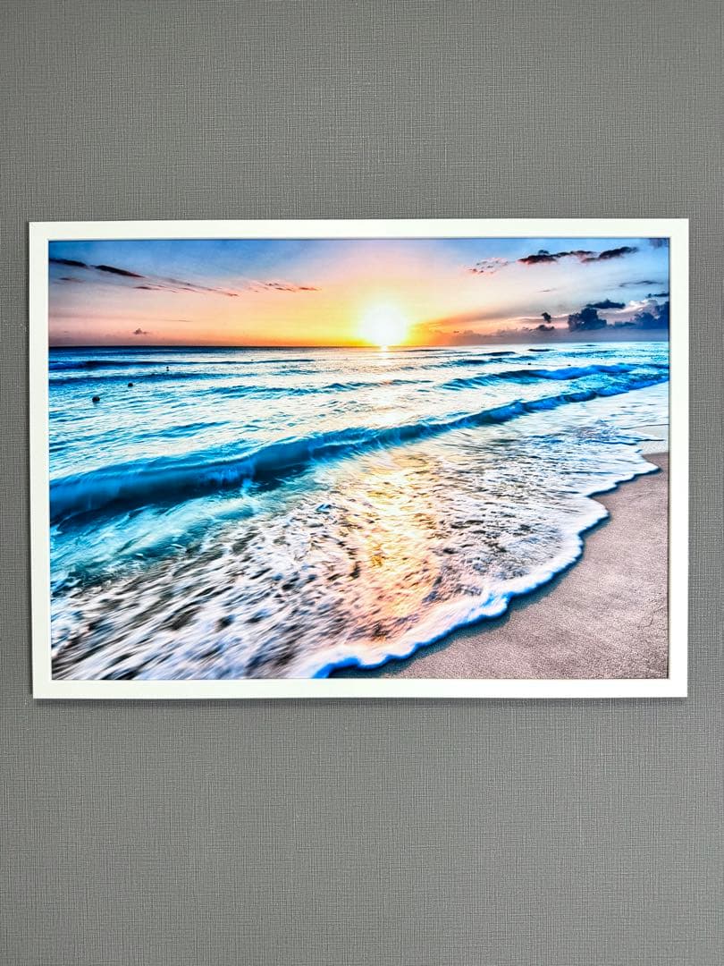 No262フレーム付きキャンバスアート　海の絵画　風景画　ブランドアートポスター