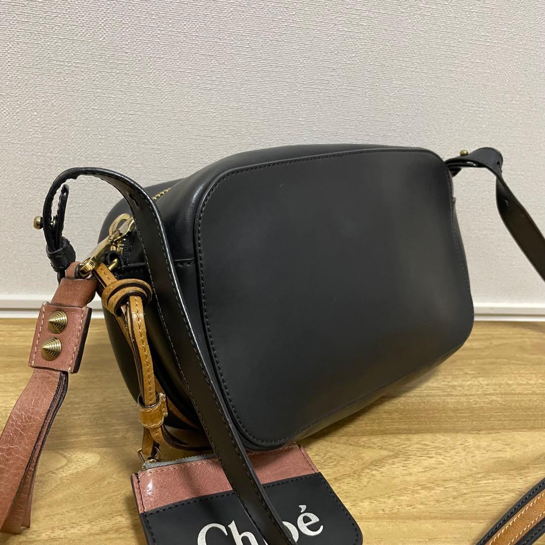 《極美品》Chloe（クロエ） レザー ショルダーバッグ ブラック 黒