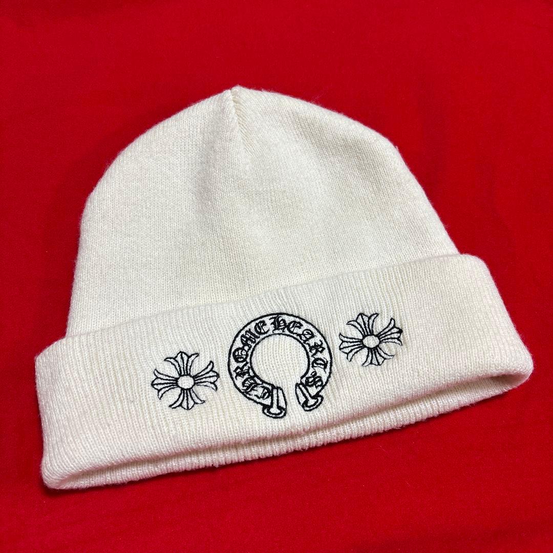 クロムハーツ ニット帽 白 - メルカリ