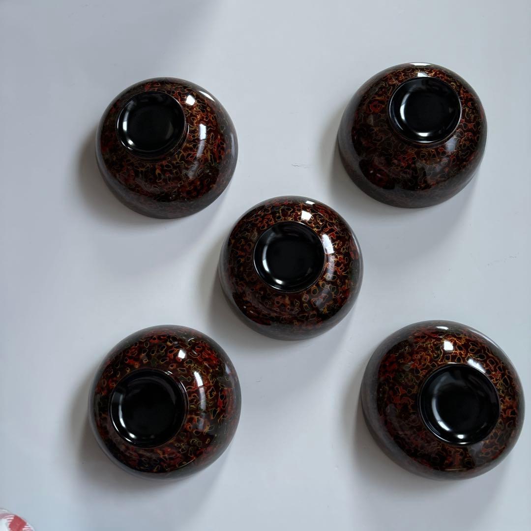 ✴︎自宅蔵出し・津軽塗・汁椀揃5客セット木箱入り・新品未使用✴︎