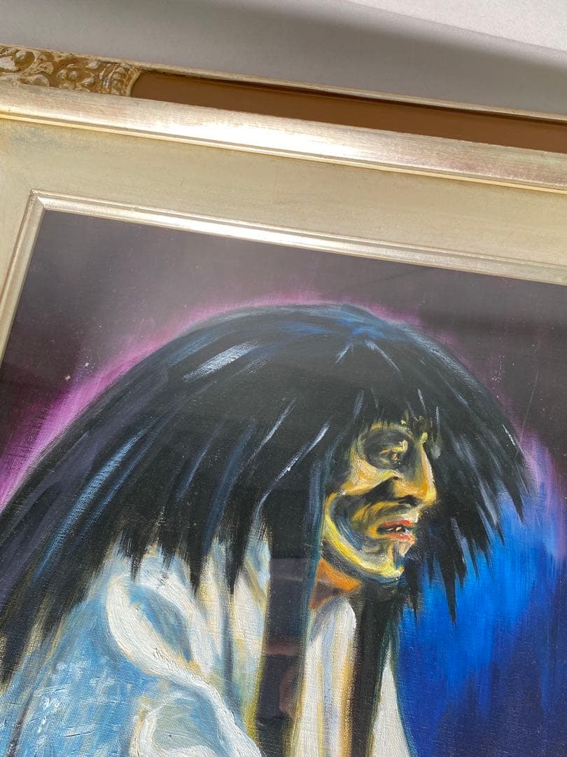 1746❣️ 能面師 青木聖能  油絵