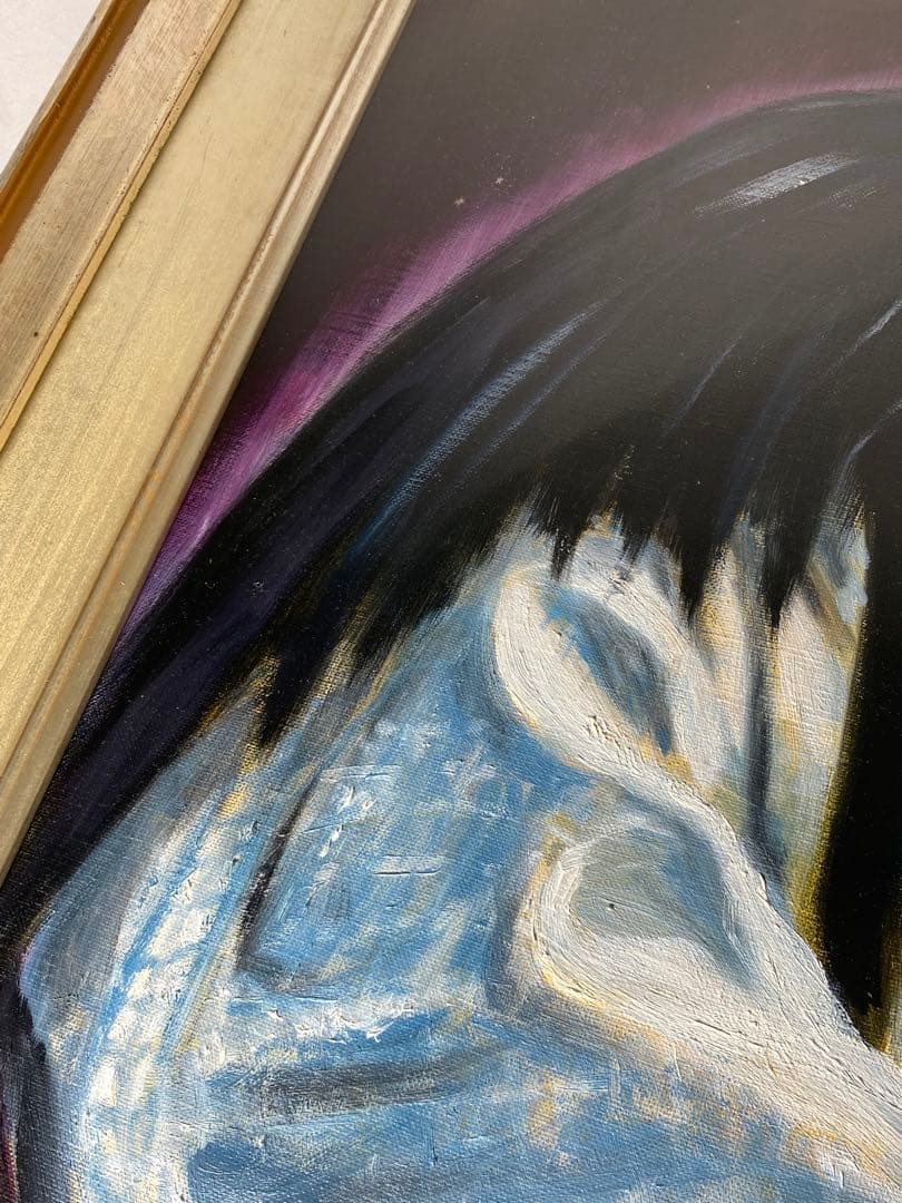 1746❣️ 能面師 青木聖能  油絵