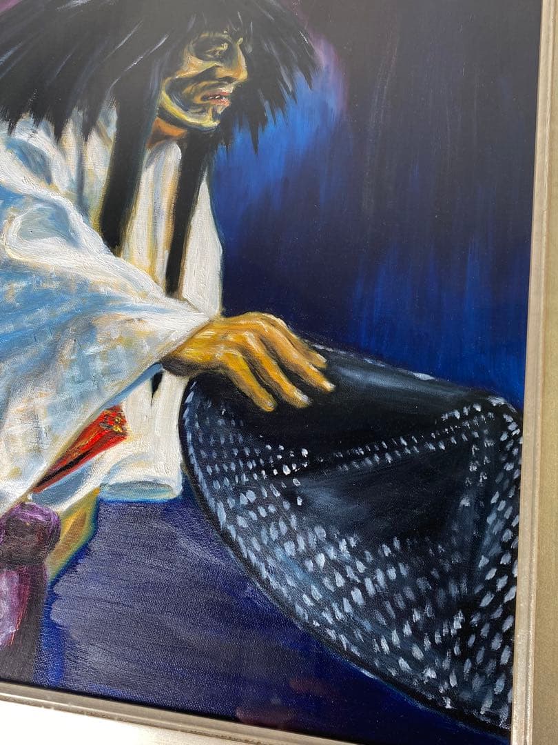 1746❣️ 能面師 青木聖能  油絵