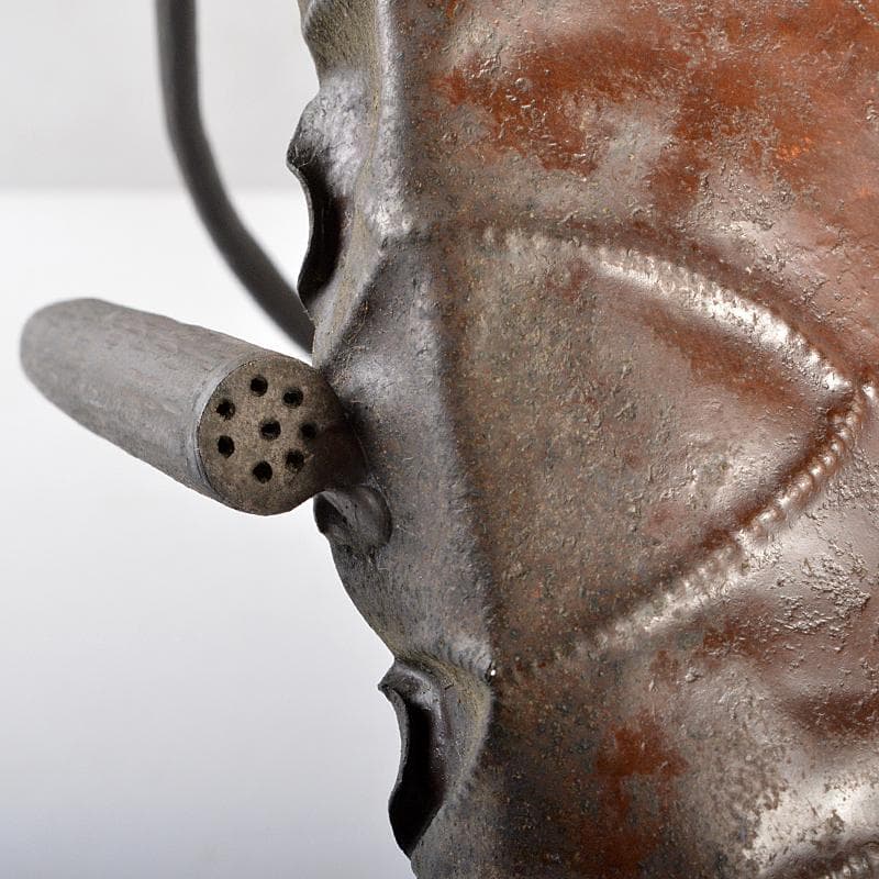 時代金工 古銅鎚出 蓮葉 持手菓子器 F R5996B